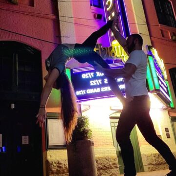 Downtown acro fun with my love @jonathanblackk Of course