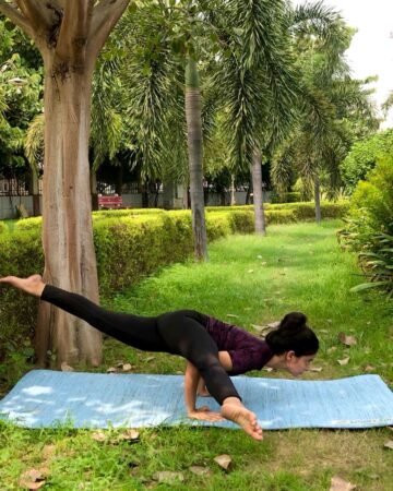 Riya Bhadauria Day 4 arm balance yogifavorites Aug30
