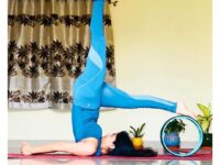 ShoulderStand or Sarvangasana with Wheel I love using props