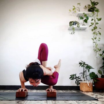 Dewi Hapsari Day 6 of AloBoutTheProps yoga challenge armbalancepose grasshopperpose