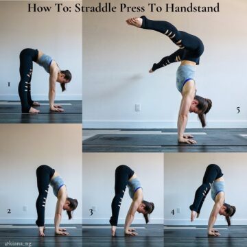 KIANA NG Yoga Handstands HOW TO STRADDLE PRESS⁠⠀