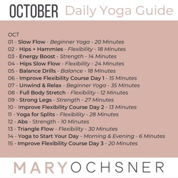 Mary Ochsner Yoga HELLO OCTOBER If YOU want to