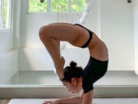 Mia Day 7 of AloGrowTogether Inversion Pose Pincha scorpion is one