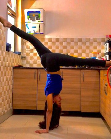 Riya Bhadauria Tea time is also handstand time handstand handstandbalancing
