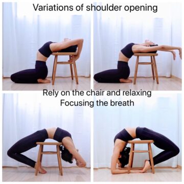 Seonia Here is some variations of shoulder stretching using chairTheses