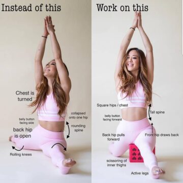 Yoga Alignment TutorialsTips @janiceliou Hanumanasana MonkeyPose or SeatedSplitsPose on @yogaalignment