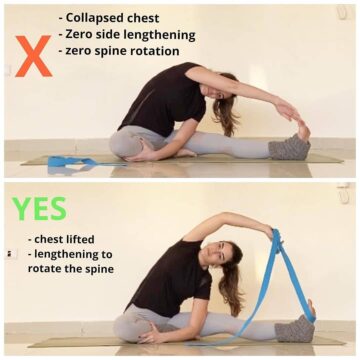 Yoga Alignment TutorialsTips @yogamyjo Stretching tips for RevolvedHeadtoKneePose ParivrttaJanuSirsasana