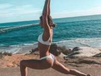 Yoga Flows Asanas Poses not actually at the beach just