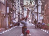 Yoga Goals by Alo @hannahshaller bundled up in Tokyo