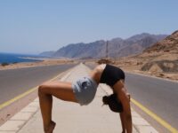 Yoga Goals by Alo @hannahtaha catching sun in Egypt