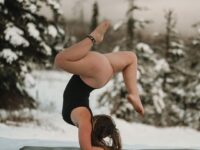 Yoga Goals by Alo @rootedinflowing flowing in the snow @aloyoga