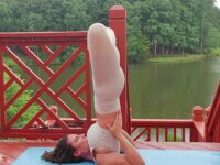 @ For todays inversion I chose this beautiful Lotus leg shoulderstand