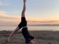 Alex Fleischel YOGA Teacher @the6footyogi Using this beach yoga pic