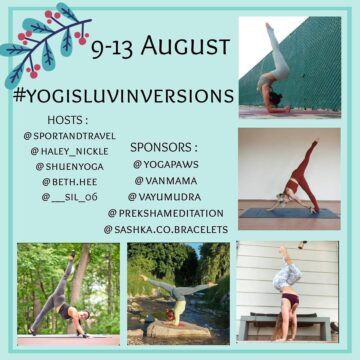 Beth Hee @bethhee New Yoga Challenge Announcement YogisLuvInversions August 9th 13th Inversio