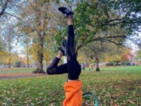 Charmaine Evans Yoga @charmainehevans Hump Day Park Play ⠀ Channeling fall
