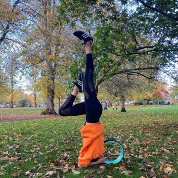 Charmaine Evans Yoga @charmainehevans Hump Day Park Play ⠀ Channeling fall