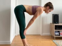Cheryl NYC Yoga Teacher Inhale flat back exhale fold