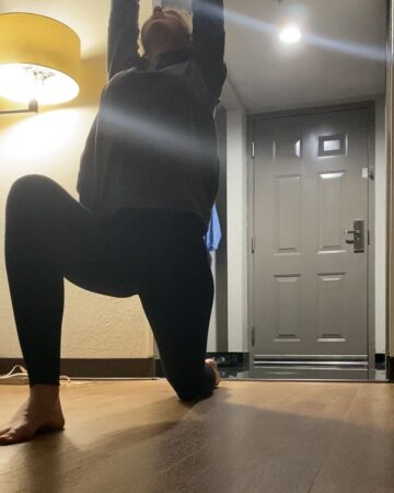 Darcy Day 6 of aloflipyogrip with lowlunge Day 46 of