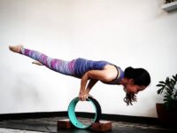 Dewi Hapsari @dewilovesyoga Day 2 of YogisontheWheel yoga challenge Armbalance with