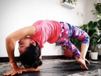 Dewi Hapsari Day 2 of SustainablyStretchy yoga challenge Fav backbend
