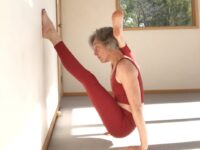 Gabrielle Edwards Yoga @gabrielle edwards yoga Day 25 startatthewall with @cyogalife chakorasana ekahastabhujasana