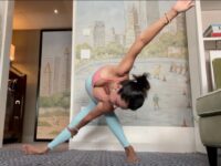 Hazel @yearningandyoga Day 5 of the standingtallyogis yoga challenge with a