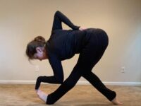 Jenna @bionic yogi Happy Tuesday Forward Bend pose variation for SISTERHOOD week