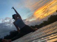 Karina Sanchez yogaeverywhere sunsetyoga floridagirl splits splitsprogress yogagirl yoga