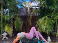Leilani Hawaiʻi @yoga leilani Rolling into wheel pose for Day 3 of