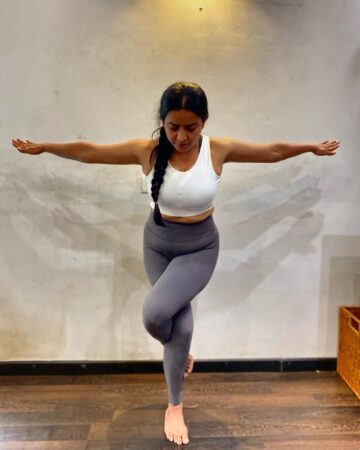 Madhulika Singh Yoga teacher @divine yogavibes Eagle Pose Variations Concentration is the