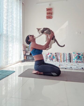 Namita Lad @the humble yogini The cutest disturbance to my practice catstagram catlover