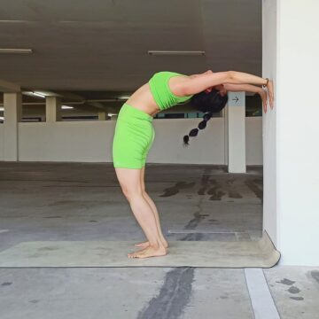 Nica @nicaliew backbend Wall version Showing 3 different backbend pose which