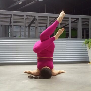 Nica @nicaliew eagle pose Eagle pose in shoulder stand If