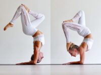 Robin Martin @robinmartinyoga Similarbut different Both forearm balances with backbends and