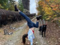 Samantha Lee Miller @samanthalee yoga SpookyAirialYogis October 27 31 Day 3 Flying witches