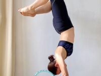Sha Scorpion handstand with my YogaWheel for todays yoga pose