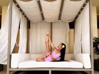 Shiela How yogis lounge around and relax in cabanas @astonwaikikibeachhotel
