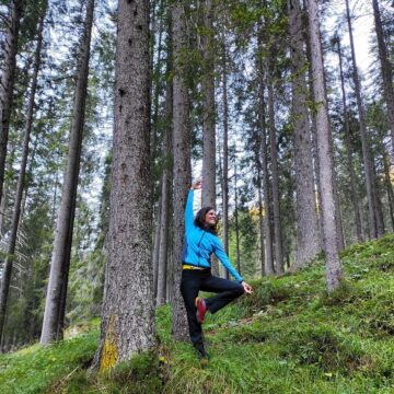 Tania Pesando @taniuska 86 1 standing pose In this amazing spruce forest in