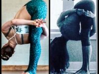 Trisha Rachoy Yoga chairpose twisted bound around both legs