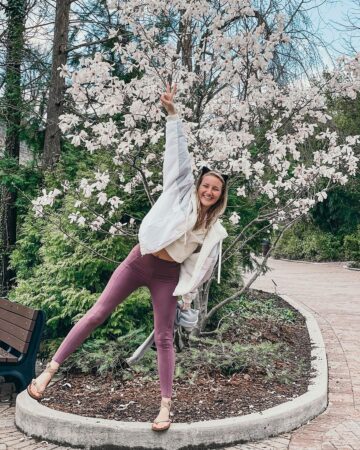 Yoga Travel Eco Living @liana scott  Blooming Tuesday in Ohio Leggings