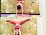 YogiD @yogiig 2020 handstandspilts with wall hkyoga hkyogagirl yogainspiration igyoga yogai