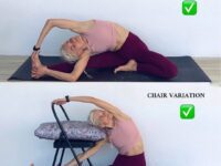 yogaloveflow ASANAS USING THE CHAIR FOR MODIFICATIONS tag us on